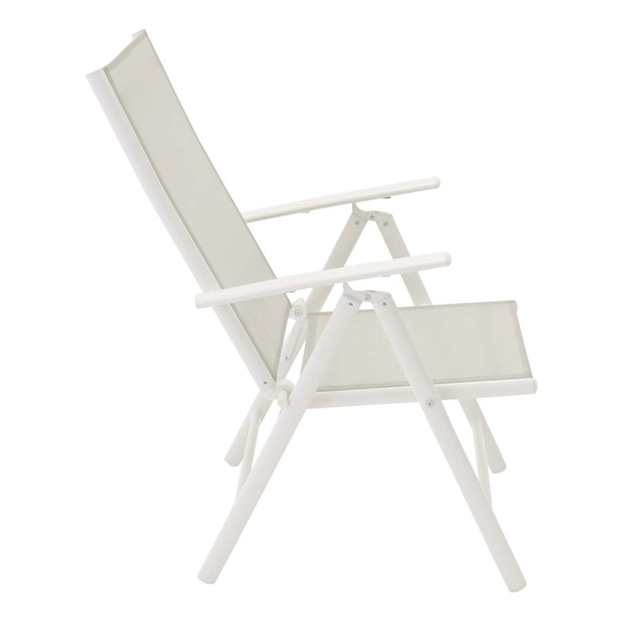 VENTURE DESIGN Break 5 positions havestol m. armln - gr stof og hvid aluminium