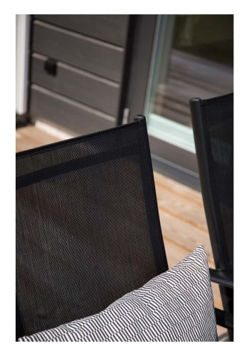 VENTURE DESIGN Break 5 positions havestol m. armln - sort stof og aluminum