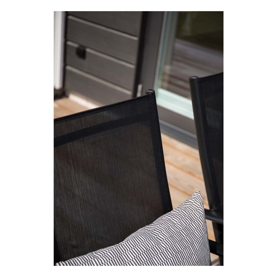 VENTURE DESIGN Break 5 positions havestol m. armln - sort stof og aluminum