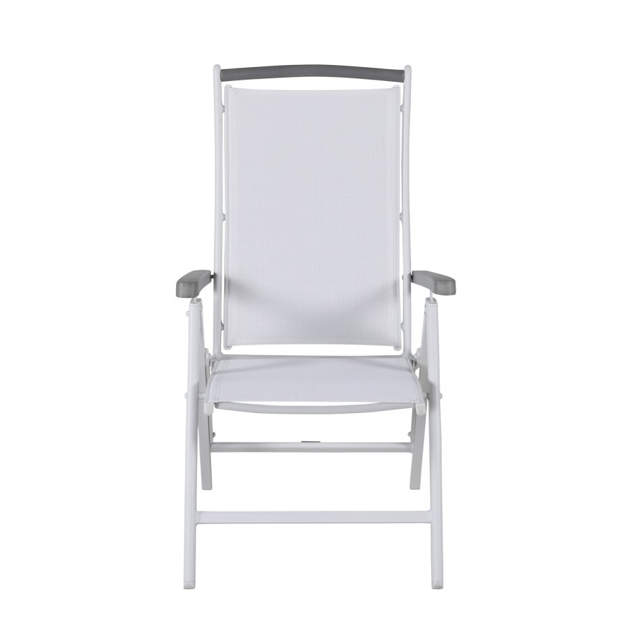 VENTURE DESIGN Albany 5 pos. havestol, m. armln - hvid textilene og aluminium, gr aintwood