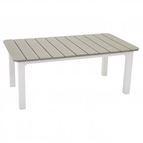 VENTURE DESIGN Parma rektangulr havebord - gr polywood hvid aluminium (110x60)