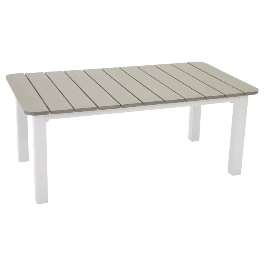 VENTURE DESIGN Parma rektangulr havebord - gr polywood hvid aluminium (110x60)