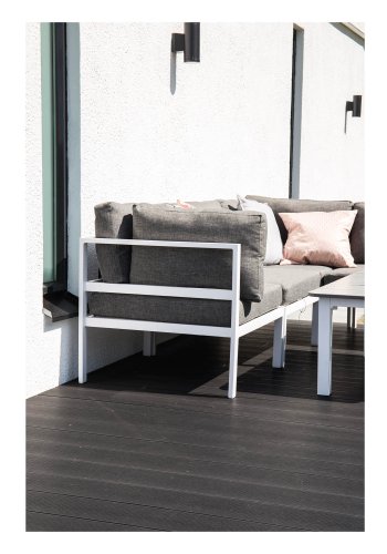 VENTURE DESIGN Parma rektangulr havebord - gr polywood hvid aluminium (110x60)