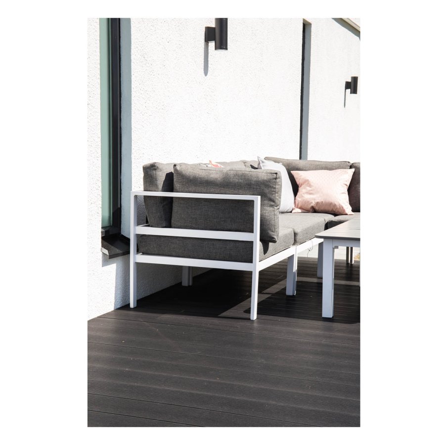 VENTURE DESIGN Parma rektangulr havebord - gr polywood hvid aluminium (110x60)