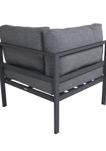 VENTURE DESIGN Copacabana Lyx modul havesofa -  hjrne m. gr hynder - sort aluminium 