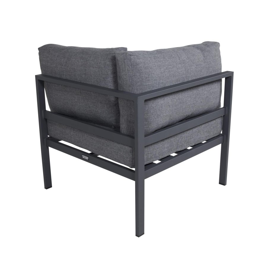 VENTURE DESIGN Copacabana Lyx modul havesofa -  hjrne m. gr hynder - sort aluminium 