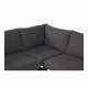 VENTURE DESIGN Copacabana Lyx modul havesofa -  hjrne m. gr hynder - sort aluminium 