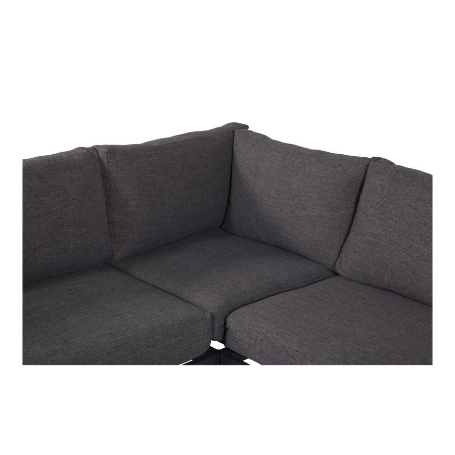 VENTURE DESIGN Copacabana Lyx modul havesofa -  hjrne m. gr hynder - sort aluminium 