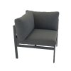 VENTURE DESIGN Copacabana Lyx modul havesofa -  hjrne m. gr hynder - sort aluminium 