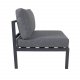 VENTURE DESIGN Copacabana Lyx modul havesofa - midterdel - m. gr hynde - sort aluminium 