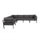 VENTURE DESIGN Copacabana Lyx modul havesofa - midterdel - m. gr hynde - sort aluminium 