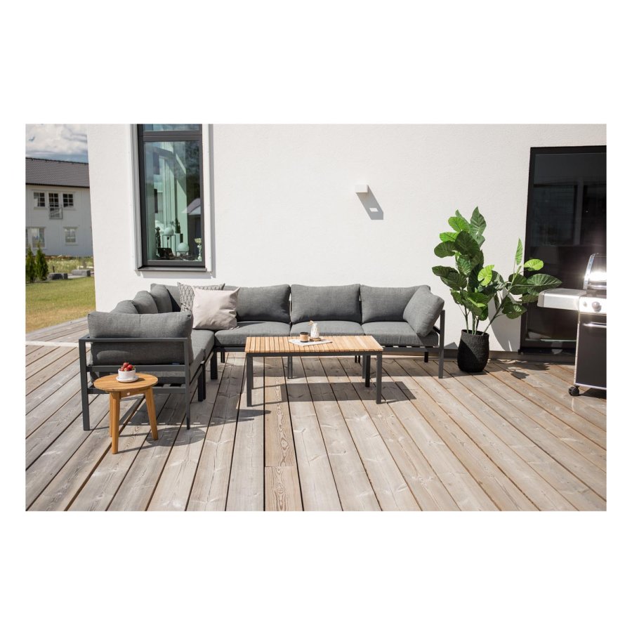 VENTURE DESIGN Copacabana Lyx modul havesofa - midterdel - m. gr hynde - sort aluminium 
