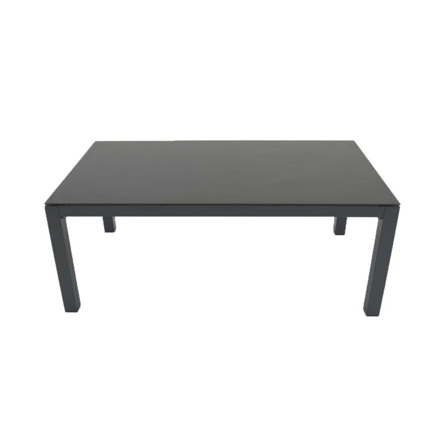 VENTURE DESIGN rektangulr Copacabana Lyx havebord - sprayglas og sort aluminium 