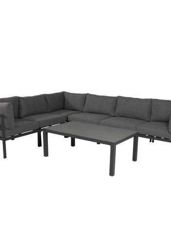 VENTURE DESIGN rektangulr Copacabana Lyx havebord - sprayglas og sort aluminium 