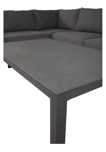 VENTURE DESIGN rektangulr Copacabana Lyx havebord - sprayglas og sort aluminium 