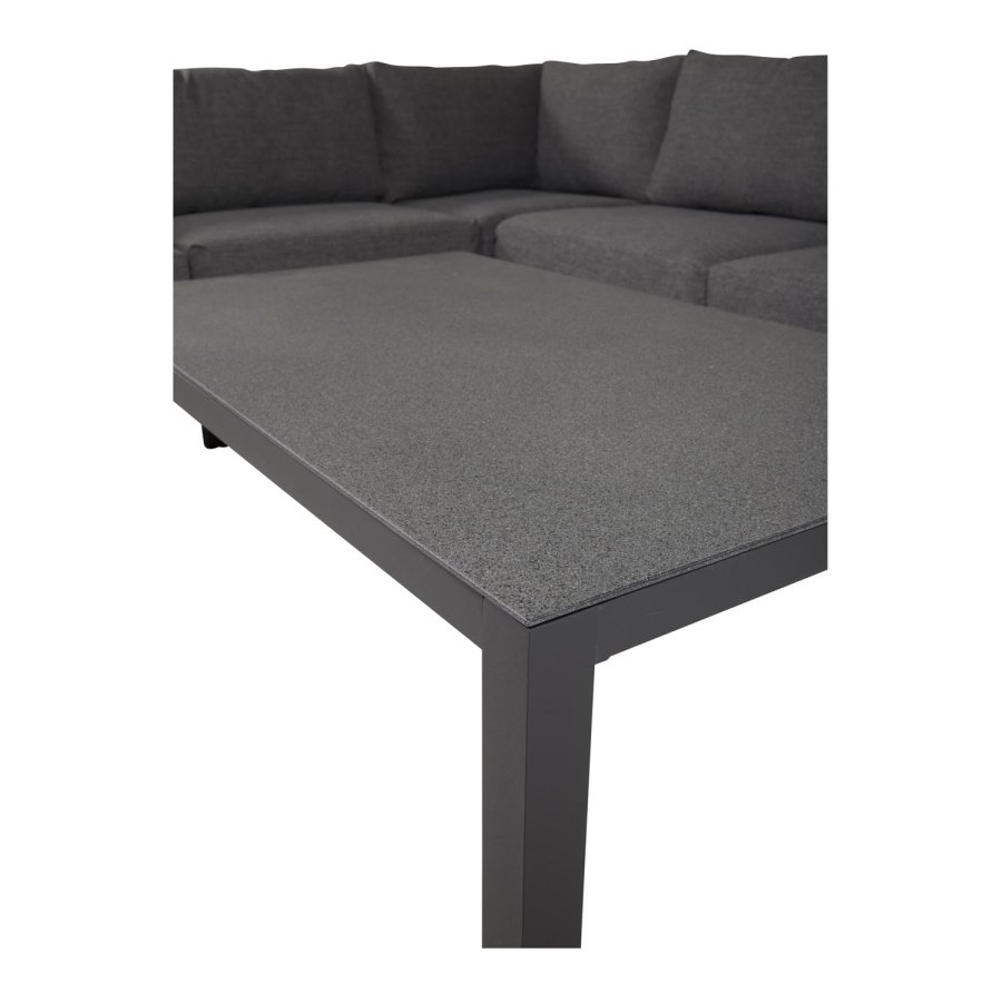 VENTURE DESIGN rektangulr Copacabana Lyx havebord - sprayglas og sort aluminium 