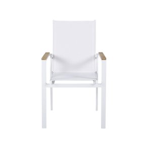 VENTURE DESIGN Texas havestol, m. armln - natur teaktr, hvid textilene og aluminium