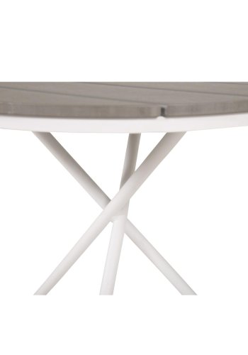 VENTURE DESIGN rund Parma udendrs cafébord - gr, hvid aluminium (90)