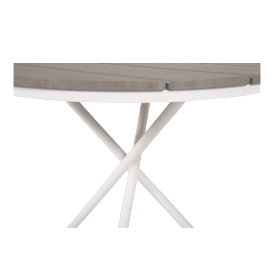 VENTURE DESIGN rund Parma udendrs cafébord - gr, hvid aluminium (90)