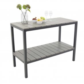 VENTURE DESIGN rektangulr Parma udendrs reol - gr, sort aluminium (125x55)