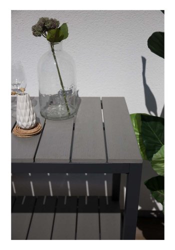 VENTURE DESIGN rektangulr Parma udendrs reol - gr, sort aluminium (125x55)