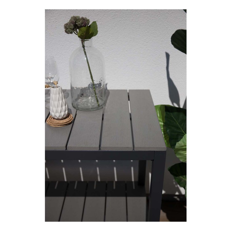 VENTURE DESIGN rektangulr Parma udendrs reol - gr, sort aluminium (125x55)