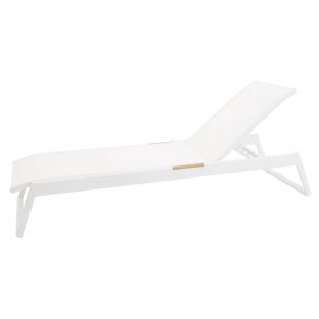 VENTURE DESIGN Mexico udendrs liggestol - hvid stof og aluminium 
