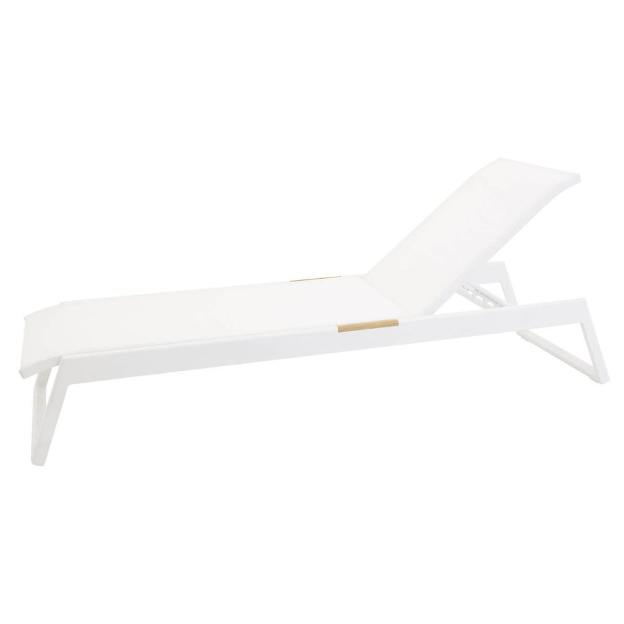 VENTURE DESIGN Mexico udendrs liggestol - hvid stof og aluminium 