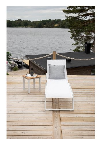 VENTURE DESIGN Mexico udendrs liggestol - hvid stof og aluminium 