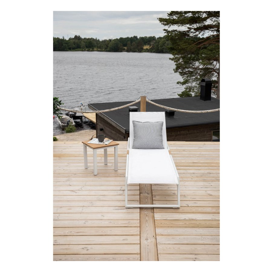 VENTURE DESIGN Mexico udendrs liggestol - hvid stof og aluminium 