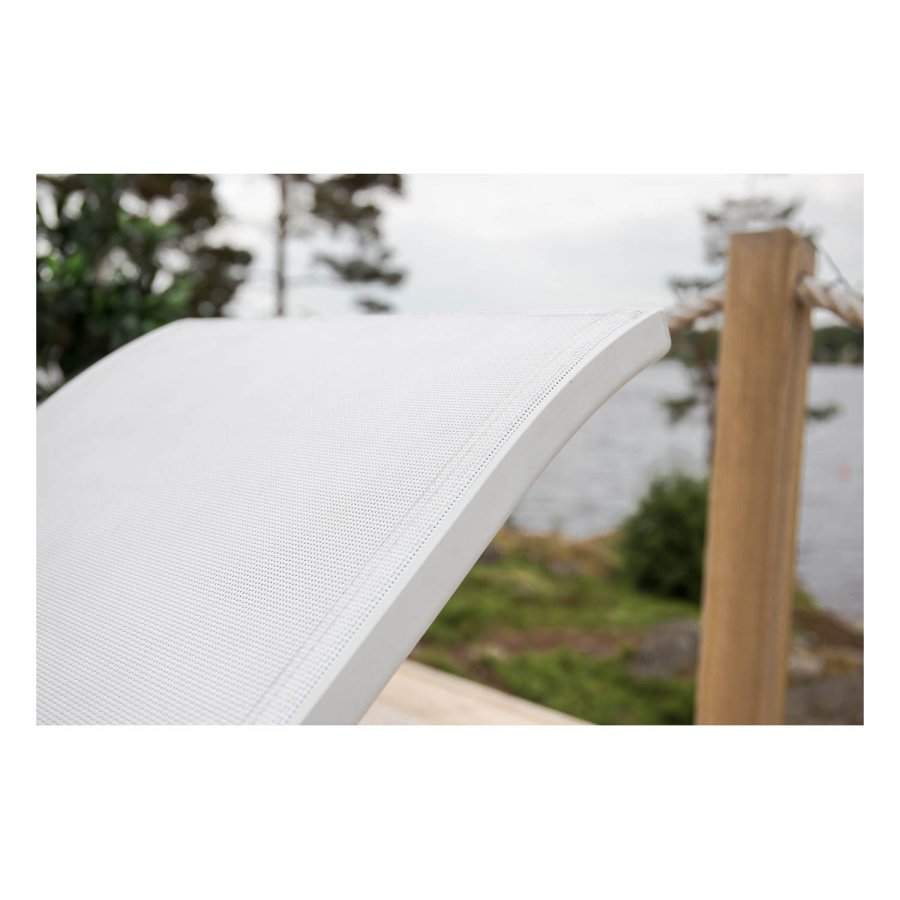 VENTURE DESIGN Mexico udendrs liggestol - hvid stof og aluminium 