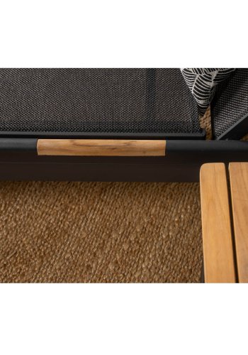 VENTURE DESIGN Mexico udendrs liggestol - sort stof og aluminium 