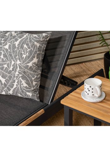VENTURE DESIGN Mexico udendrs liggestol - sort stof og aluminium 