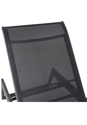 VENTURE DESIGN Mexico udendrs liggestol - sort stof og aluminium 