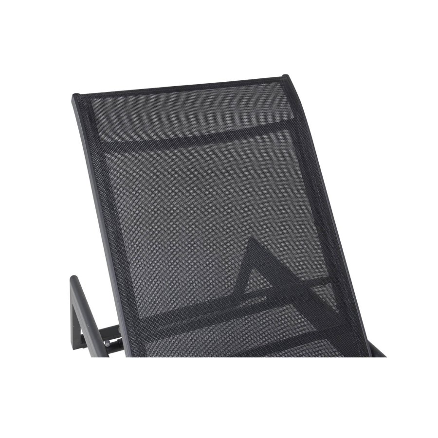 VENTURE DESIGN Mexico udendrs liggestol - sort stof og aluminium 