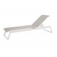 VENTURE DESIGN Parma udendrs liggestol - gr stof og hvid aluminium