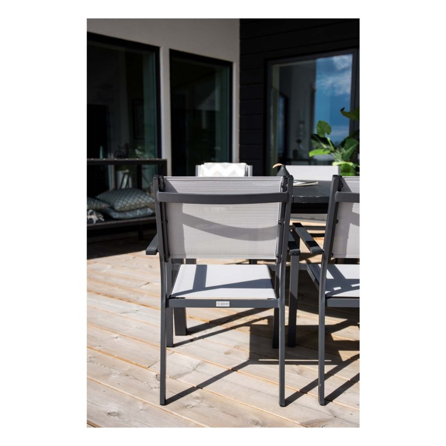 VENTURE DESIGN ovalt Marbella havebord m. udtrk - sort aluminium (120)