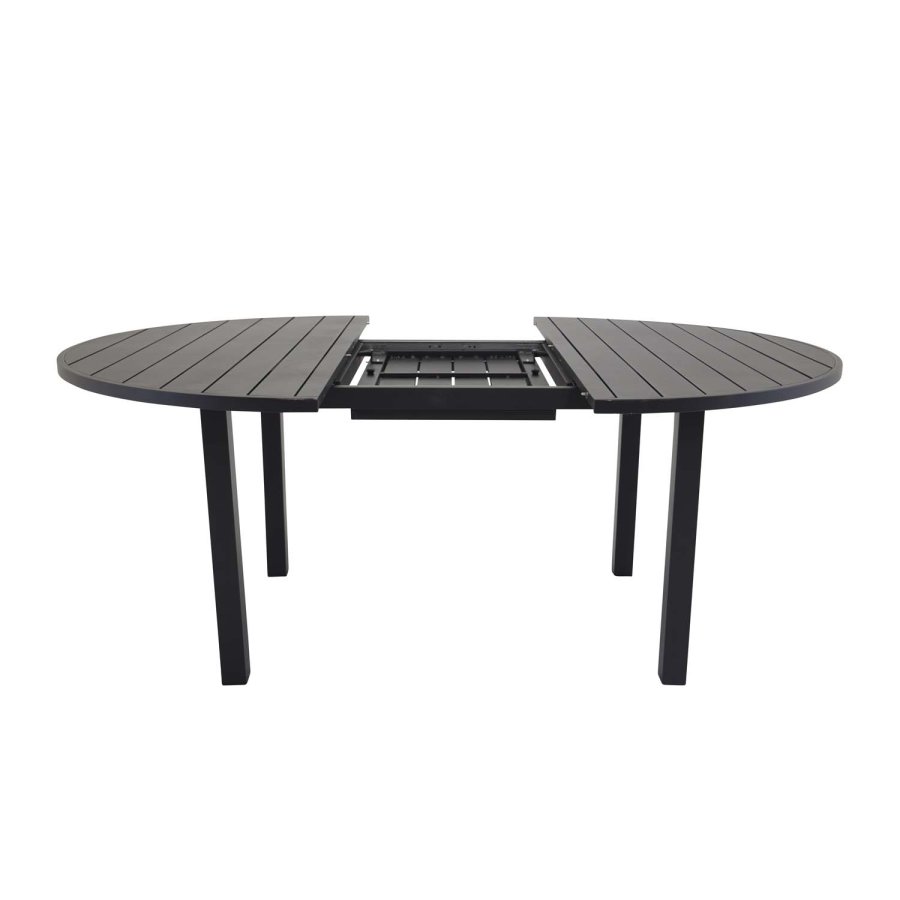 VENTURE DESIGN ovalt Marbella havebord m. udtrk - sort aluminium (120)
