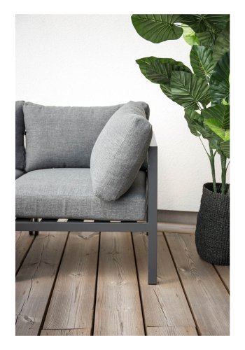 VENTURE DESIGN rektangulr Brasilia havebord - natur teaktr og sort aluminium (110x60)