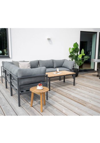 VENTURE DESIGN rektangulr Brasilia havebord - natur teaktr og sort aluminium (110x60)