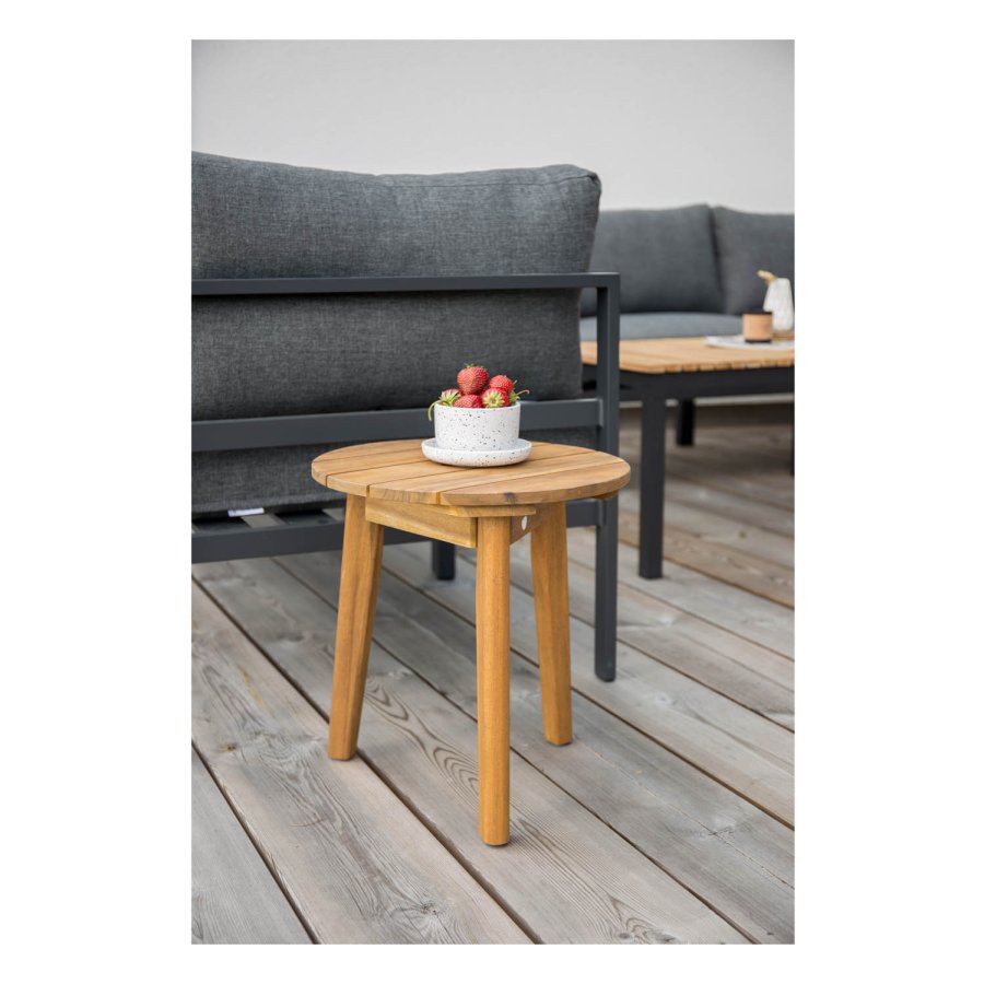 VENTURE DESIGN rektangulr Brasilia havebord - natur teaktr og sort aluminium (110x60)