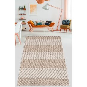 TEPPI Tresse Hall gulvtppe m. striber, rektangulr - multifarvet bomuld og chenille (150x300)