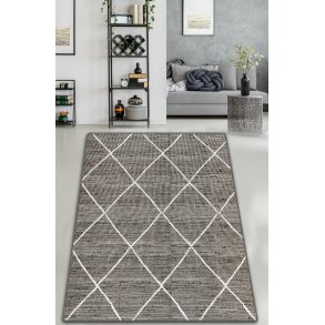 TEPPI Rodaja Hall gulvtppe m. mnster, rektangulr - multifarvet bomuld og chenille (80x150)