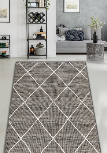 TEPPI Rodaja Hall gulvtppe m. mnster, rektangulr - multifarvet bomuld og chenille (80x150)