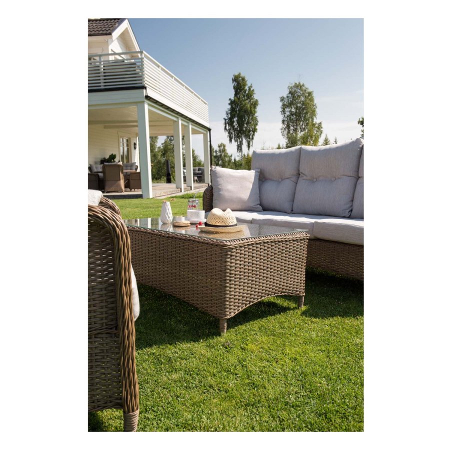 VENTURE DESIGN Vikelund sofa havest m. sand hynder - natur rattan og aluminium 