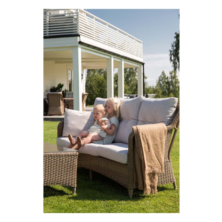 VENTURE DESIGN Vikelund sofa havest m. sand hynder - natur rattan og aluminium 