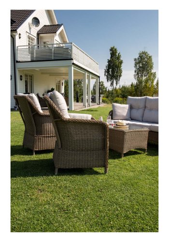 VENTURE DESIGN Vikelund sofa havest m. sand hynder - natur rattan og aluminium 