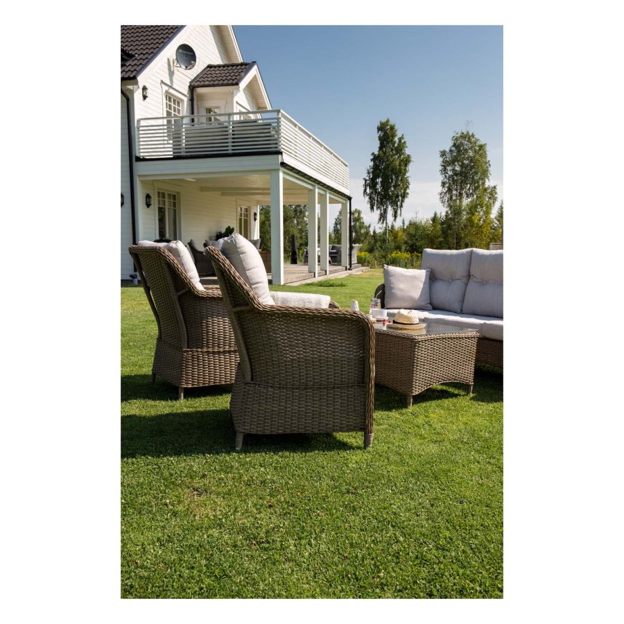 VENTURE DESIGN Vikelund sofa havest m. sand hynder - natur rattan og aluminium 