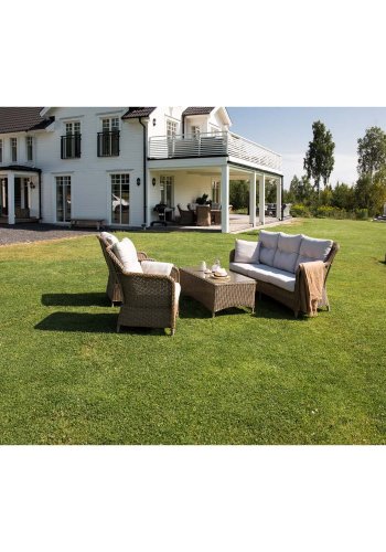 VENTURE DESIGN Vikelund sofa havest m. sand hynder - natur rattan og aluminium 