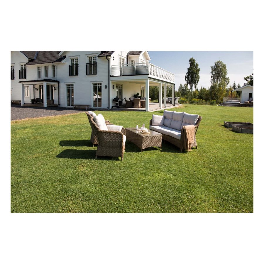 VENTURE DESIGN Vikelund sofa havest m. sand hynder - natur rattan og aluminium 